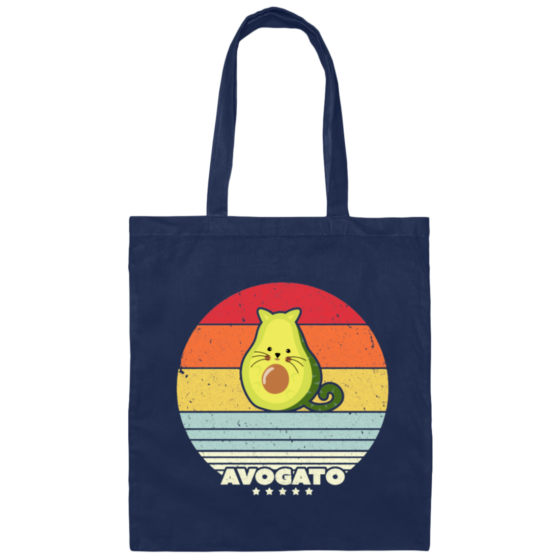 Avogato Lover, Retro Cat Avocado, Cinco De Mayo Design Canvas Tote Bag