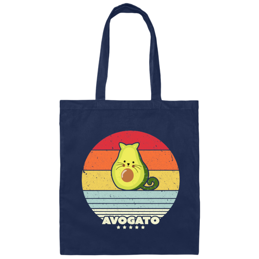 Avogato Lover, Retro Cat Avocado, Cinco De Mayo Design Canvas Tote Bag