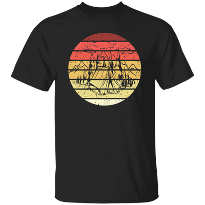 Vintage Camper Camping Retro Landscape Natural Nature Gift For Kids Unisex T-Shirt