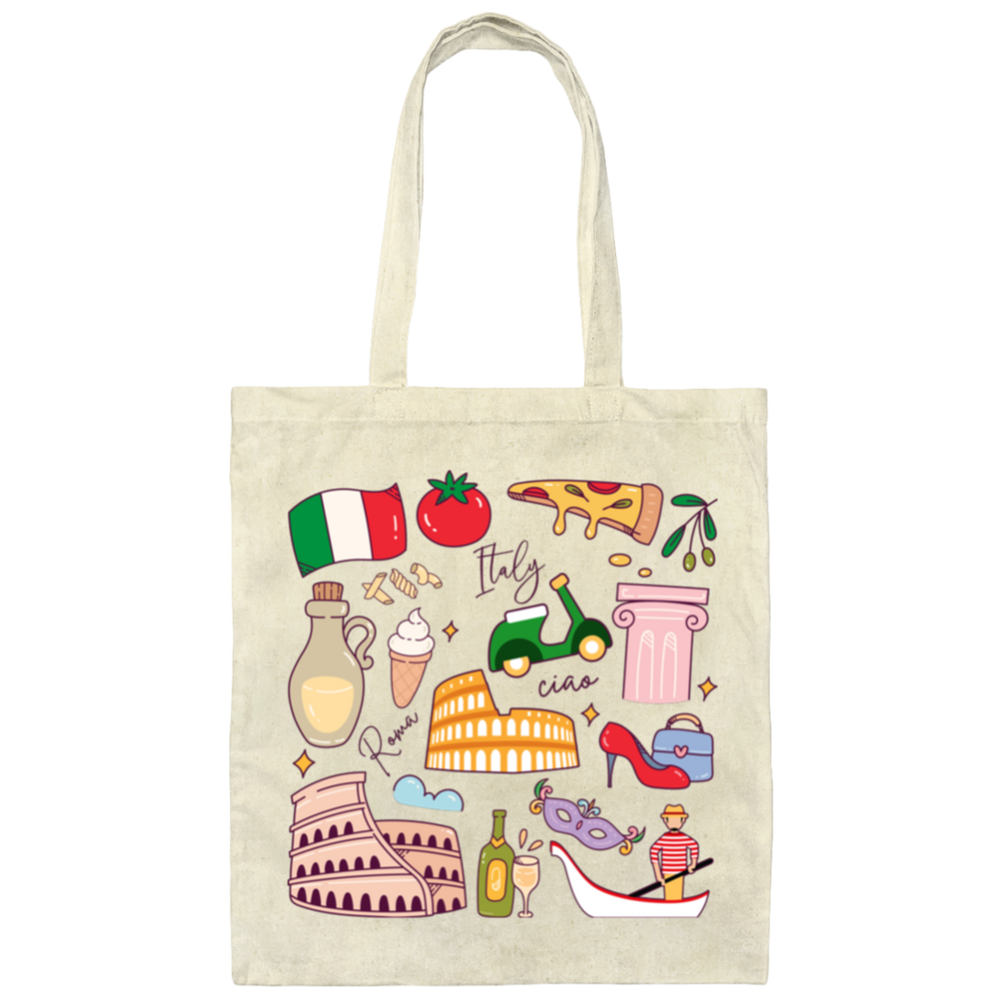 Italy Vacay, Italy Honeymoon, Italy Lover, Italy Travel Canvas Tote Bag
