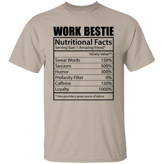 Work Bestie, Nutritional Facts, Bestie Nutrition, Love Work-black Unisex T-Shirt