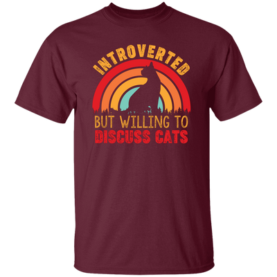 Introverted But Willing To Discuss Cats, Retro Cats Unisex T-Shirt