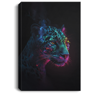 Neon Leopard, Cool Leopard In The Jungle, Mystery Neon Light Canvas