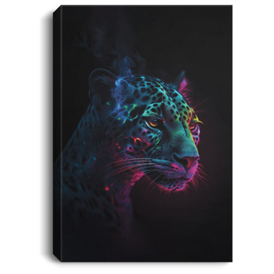 Neon Leopard, Cool Leopard In The Jungle, Mystery Neon Light Canvas