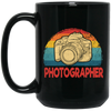 Camera Lover, Photographer Gift, Filmer Retro, Gift For Cameraman Black Mug