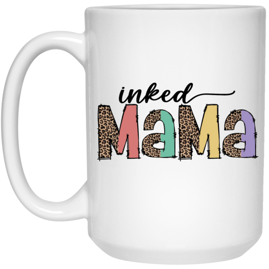 Inked Mama, Leopard Mama, Groovy Mama, Mother's Day White Mug