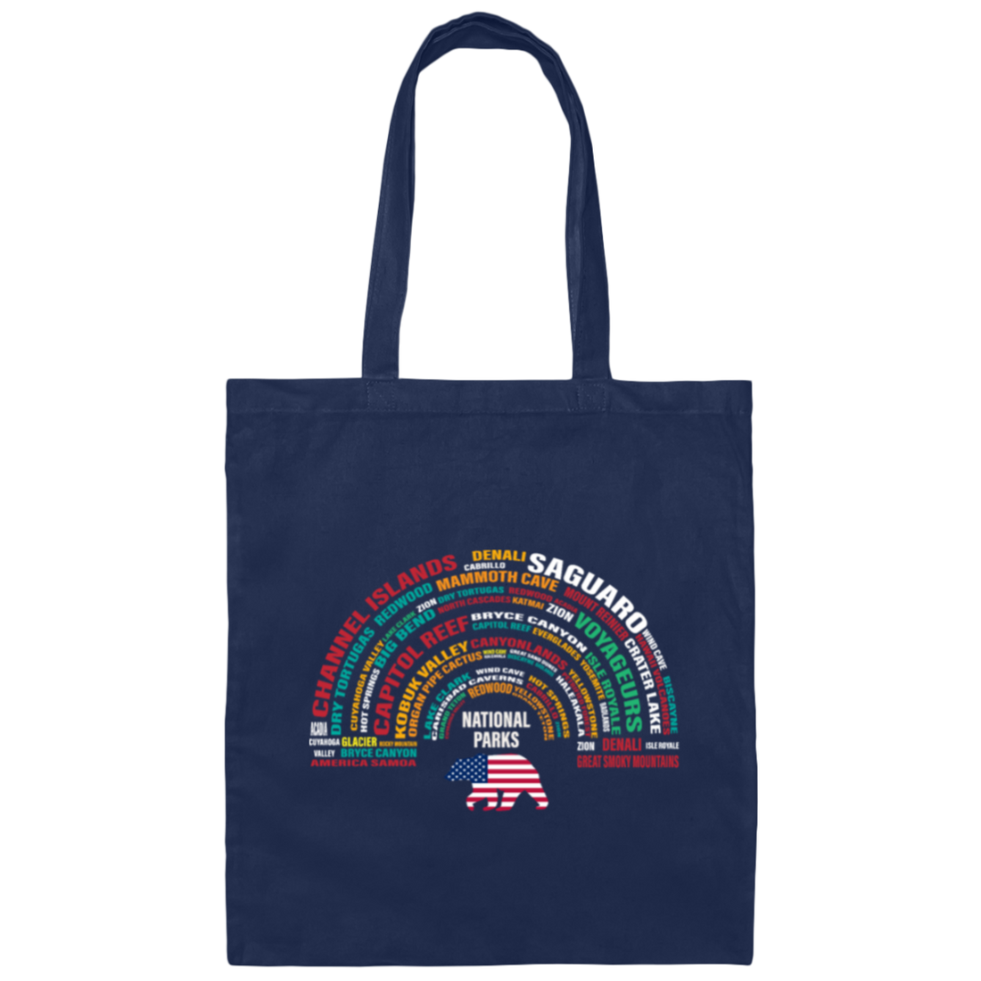 US Gift, Love National Parks, Denali National Park, Love Denali Parks Canvas Tote Bag
