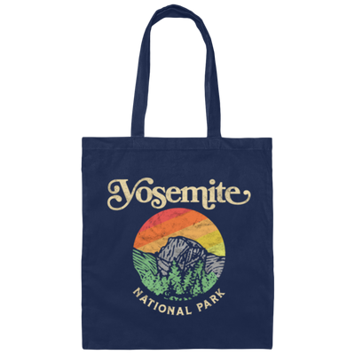 Yosemite National Park Retro Sixties Vibe Half Dome Canvas Tote Bag