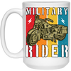 Military Rider, Motorbike, Retro Rider, Vintage Biker White Mug