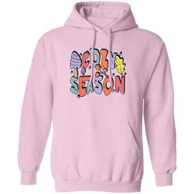 Cozy Season, Fall, Autumn, Groovy Fall Season Pullover Hoodie