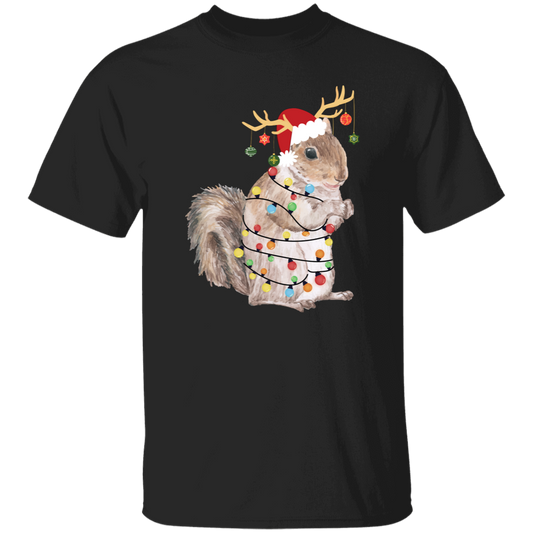 Squirrel Christmas, Merry Christmas, Christmas Lights, Funny Squirrel Unisex T-Shirt