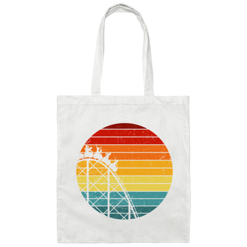 Vintage Roller Coaster, Roller coaster Gift Canvas Tote Bag