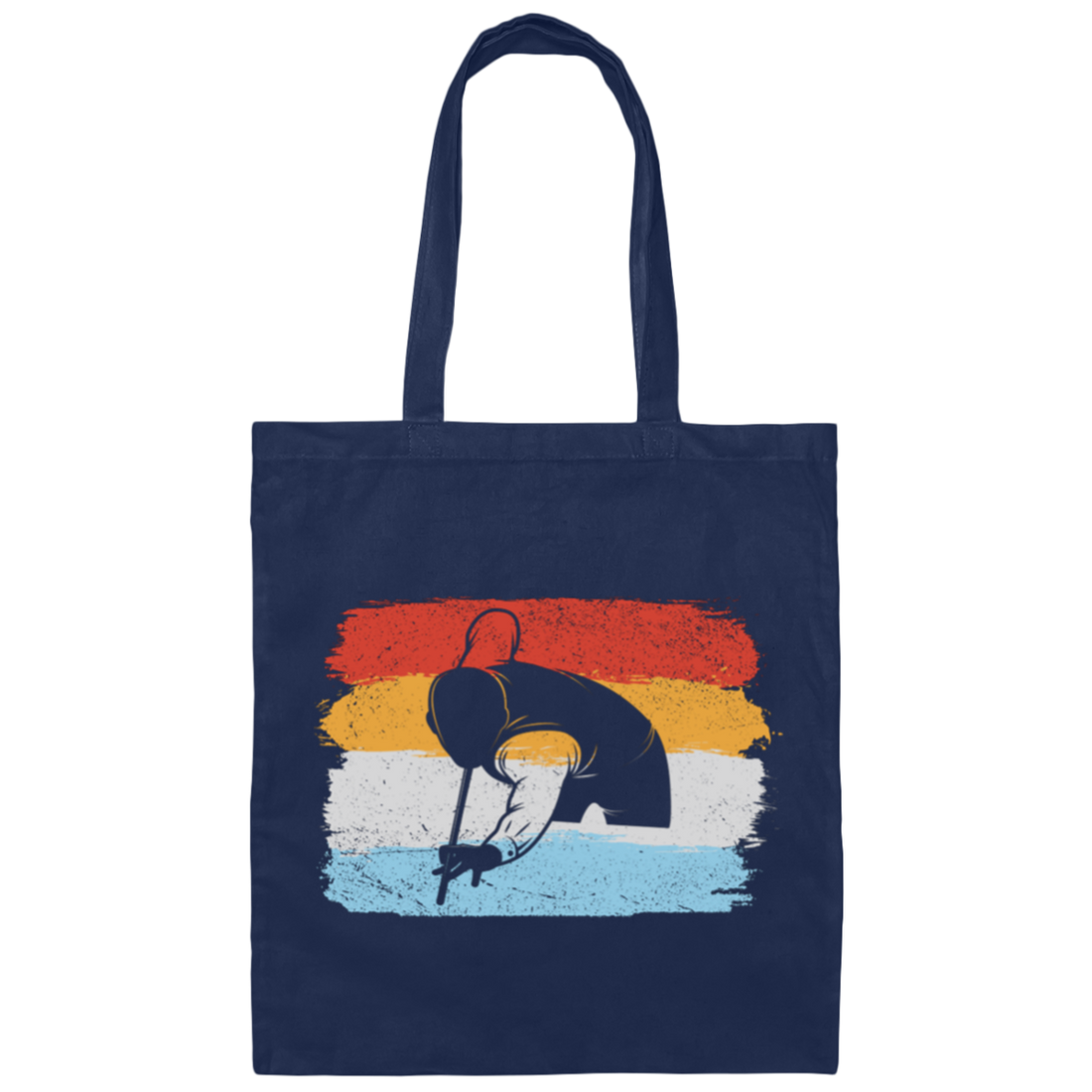 Billiard Player, Billiard Lover, Retro Billiard, Billiard Silhouette Canvas Tote Bag