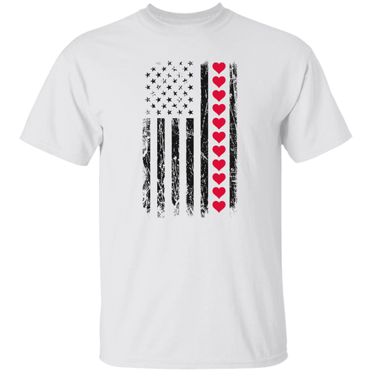 American Flag, American Lover, Heart Flag, Love American Unisex T-Shirt