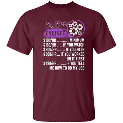 Engineer Hourly Rate, Funny Engineer, Best Of Engineer Unisex T-Shirt