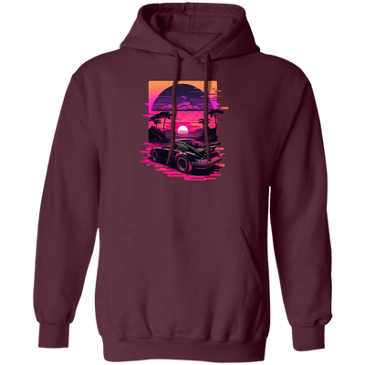 Race Car, Car Lover, Racing Car In Neon, Best Car Gift, Car On Race Pullover Hoodie