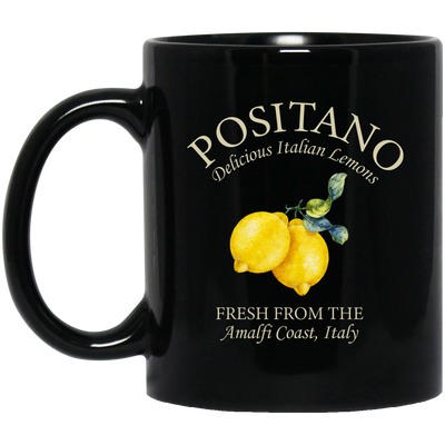 Experience the taste of Italy with our Positano Delicious Italian Lemons Fresh From The Amalfi Coast Black Mug. This unique and thoughtful gift is perfect for any lemon lover. Make every sip of your favorite beverage a taste of the Amalfi Coast.