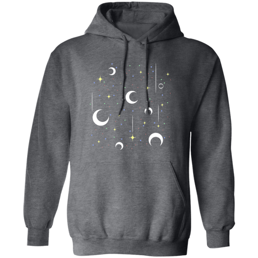 Sky With Full Of Moon And Stars, Full Stars Sky Pullover Hoodie