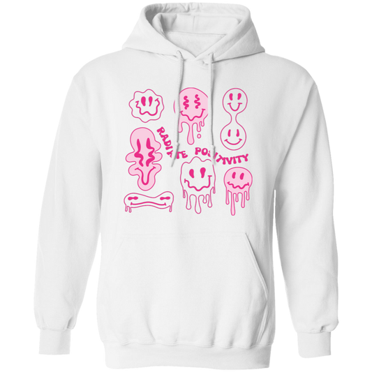 This Radiate Positivity, Groovy Smile Face, Radiate Positivity Energy Pullover Hoodie radiates positive energy with its uniquely designed groovy smile face. Its comfortable fabric and classic fit will make it a wardrobe staple for years to come.