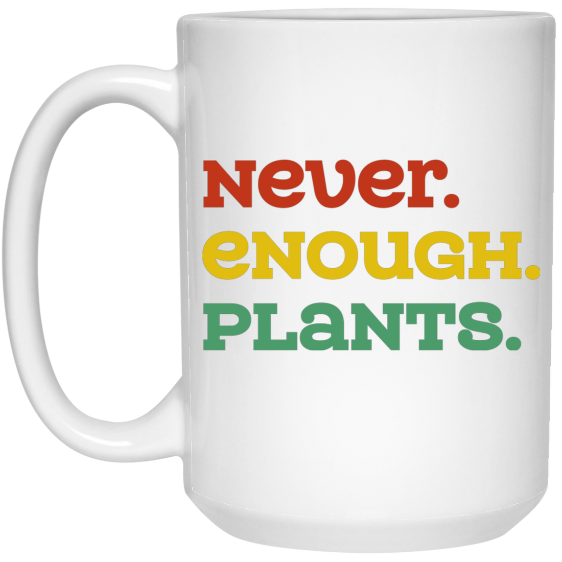 Never Enough Plants, Retro Plants, Plants Lover White Mug