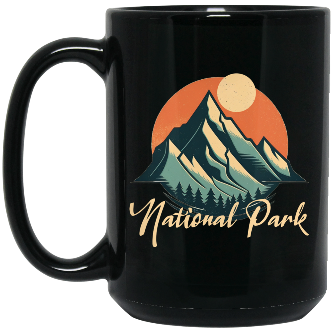Love National Park, Love Mountain, Best Of Park, Retro National Park Black Mug
