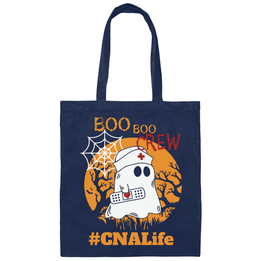 CNA Life, Boo Boo Crew, Nurse Ghost Halloween, Trendy Halloween Canvas Tote Bag