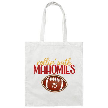 Rollin With Mahomies, Love Rugby Sport, My Love Is Mahomies Canvas Tote Bag