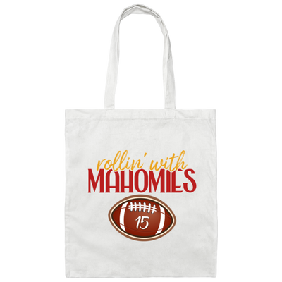 Rollin With Mahomies, Love Rugby Sport, My Love Is Mahomies Canvas Tote Bag