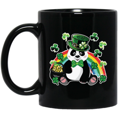 Panda Leprechaun, Saint Patricks Day, Shamrock Lover, Patrick Panda Black Mug