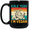 Kale Yeah, I'm Vegan, Retro Kale Yeah, Vegan Vintage Black Mug