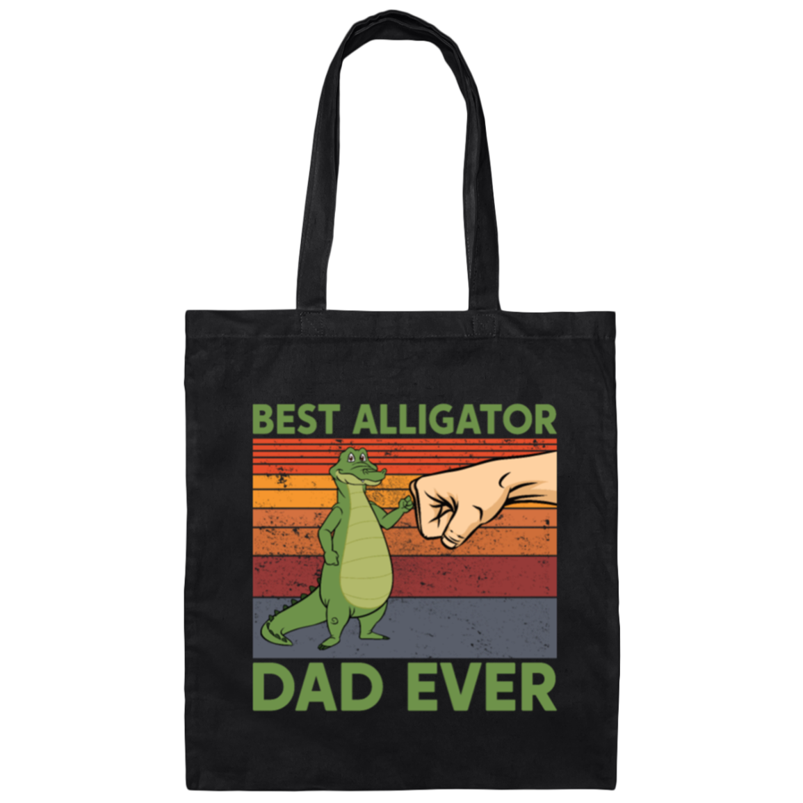 Ever Fathers Day Best Alligator Dad Fist Bump Vintage Canvas Tote Bag