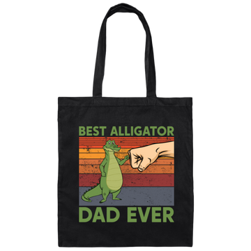 Ever Fathers Day Best Alligator Dad Fist Bump Vintage Canvas Tote Bag