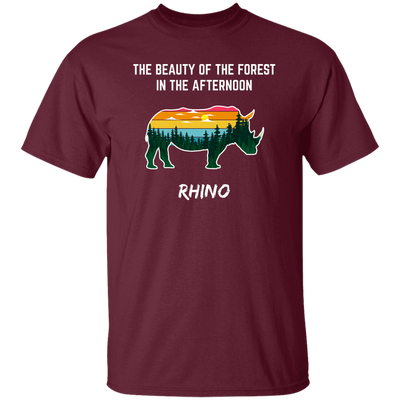 The Beauty Of Forest In The Afternoon Is Rhino, Retro Rhino Unisex T-Shirt