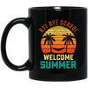 Bye Bye School, Cute Student, Retro Bye Bye School, Welcome Summer Black Mug