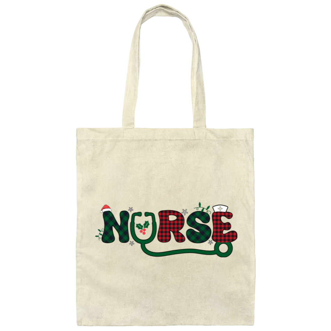 Nurse Christmas, Caro Christmas, Santa Nurse Canvas Tote Bag