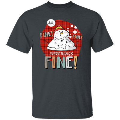 It's Fine, Everythings Fine, Melting Snowman, Plaid Xmas, Merry Christmas, Trendy Christmas Unisex T-Shirt