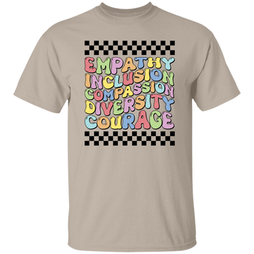 Empathy Inclusion Compassion Diversity Courage, Groovy Style Unisex T-Shirt
