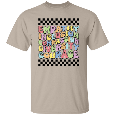 Empathy Inclusion Compassion Diversity Courage, Groovy Style Unisex T-Shirt