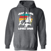 Cow Retro, Just A Girl Who Loves Cows, Scottish Highland Pullover Hoodie