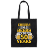 Cheers And Beers To 50 Years, 50th Birthday Gift, Love 50 Years To Live Canvas Tote Bag