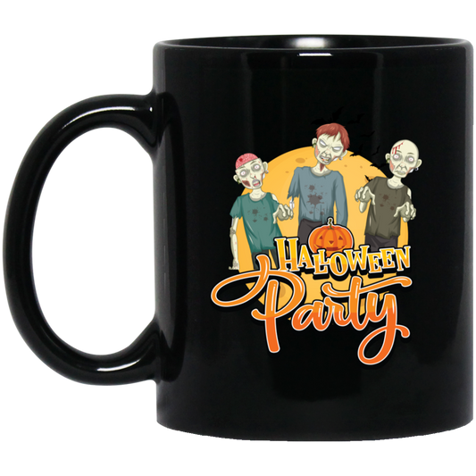 Halloween Party, Three Zombies, Zombie Boys, Trick Or Treat Black Mug