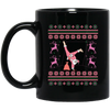 Pinky Santa, Hip Hop Santa, Santa Breakdance, Xmas Pattern, Merry Christmas, Trendy Christmas Black Mug