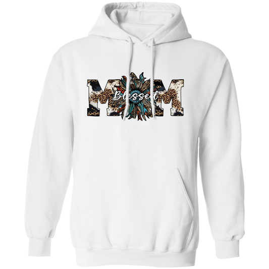 Blessed Mom, Leopard Mom, Mother_s Day Gifts, Mama Sunflower Pullover Hoodie