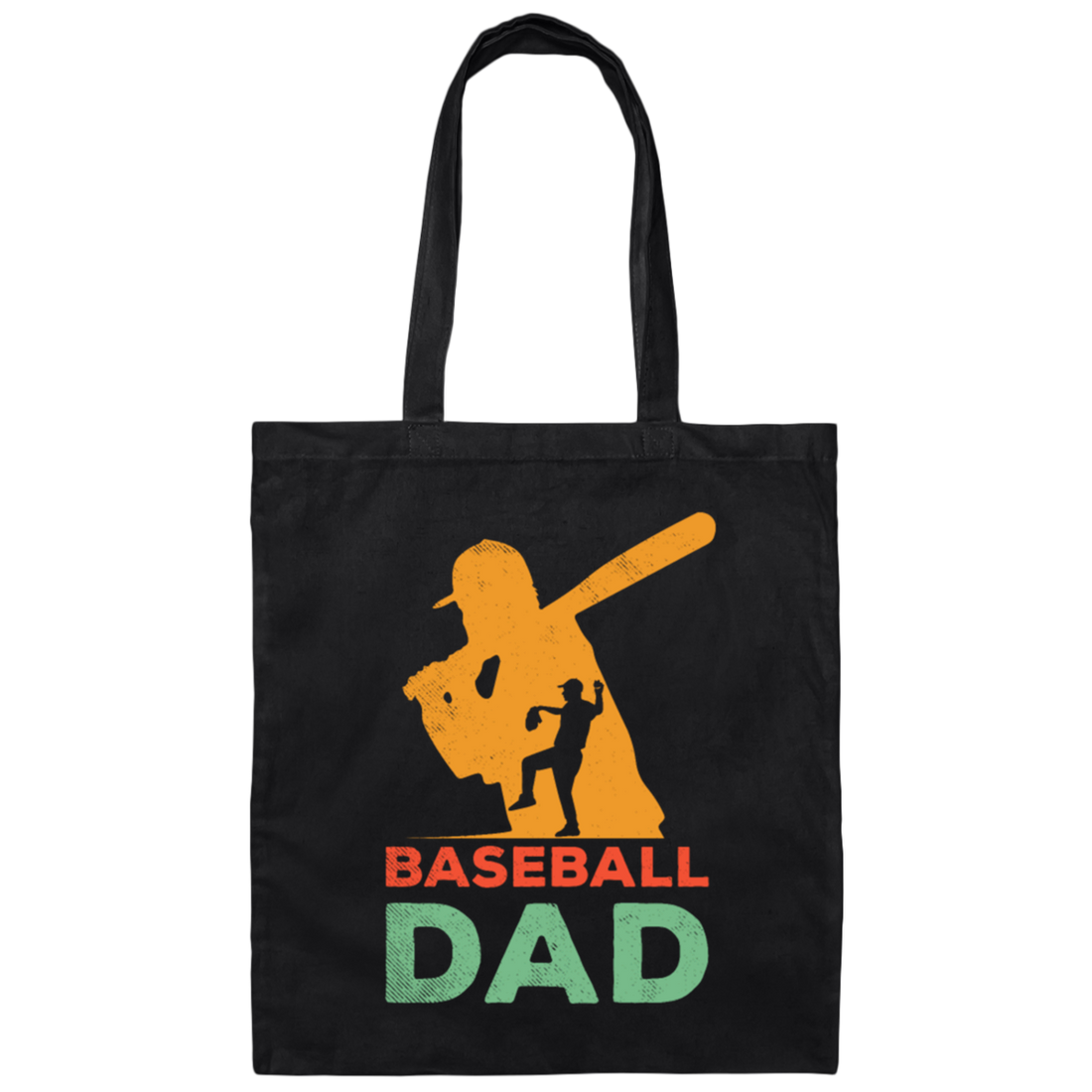 Baseball Dad, Gift For Dad, Vintage Baseball Dad, American Football Canvas Tote Bag
