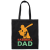 Baseball Dad, Gift For Dad, Vintage Baseball Dad, American Football Canvas Tote Bag