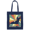 Retro Fennec Fox Lover Vintage Canvas Tote Bag