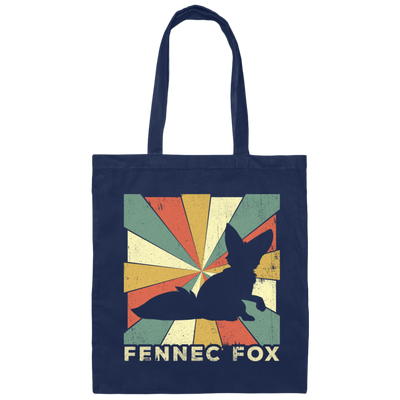 Retro Fennec Fox Lover Vintage Canvas Tote Bag