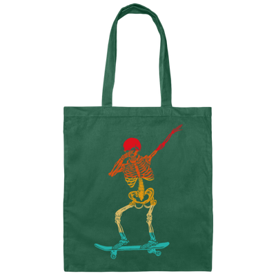 Cool Dabbing Skater Design For Men And Boys Skeleton Vintage Canvas Tote Bag