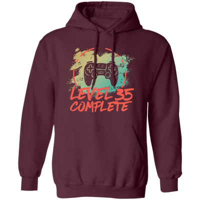 Level 35 Complete, Vintage 35th Wedding, Anniversary 35th, Best 35th Gift Pullover Hoodie