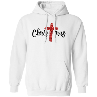 Red Glitter Christmas, Red Christian, Pastor Gift, Merry Christmas, Trendy Chrismas Pullover Hoodie